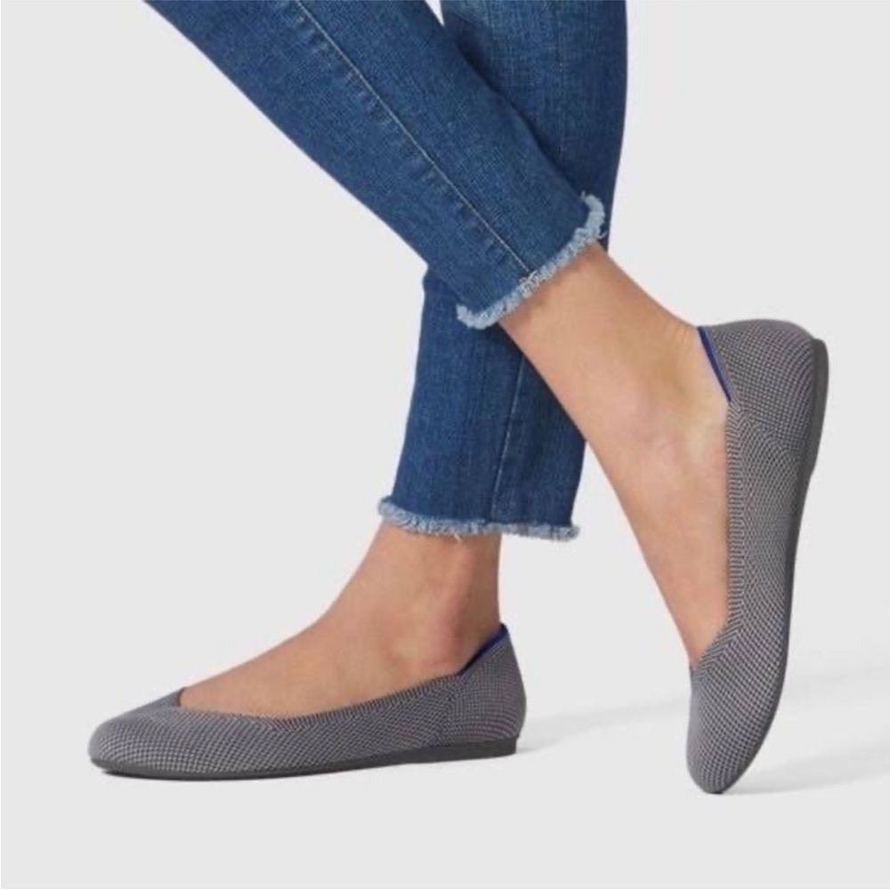 Rothy’s The Flat Slip On Shoes Ballet Charcoal Pebble Gray 9